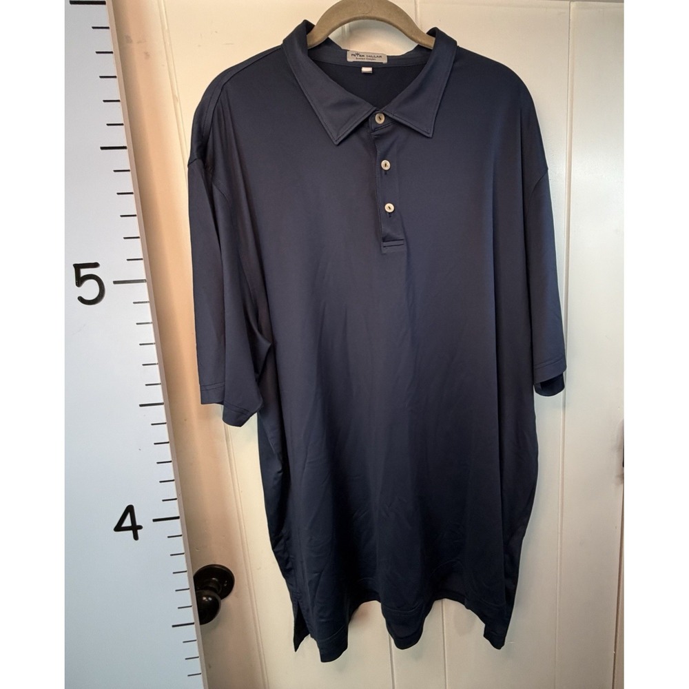 Peter Millar Summer Comfort Polo Shirt Mens‎ XXL Dark Blue Golf Sporty Casual